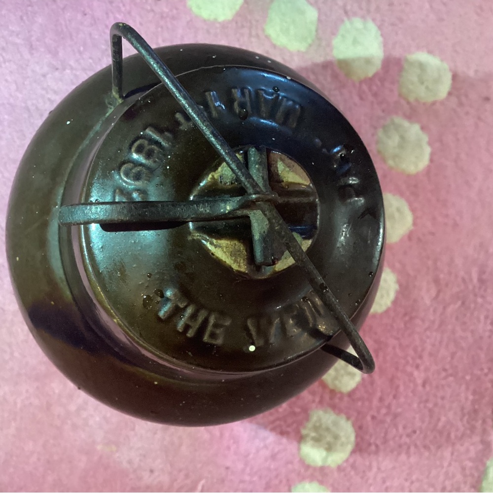 Rare Antique Weir Stoneware Large Crock: Primitive Salt Glazed Canning Jar 1892 - Picture 2 of 4
